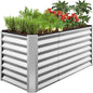 Best Choice Products 4x2x2ft Outdoor Metal Raised Garden Bed, Deep Root Box Planter for Vegetables, Flowers, Herbs, 119 Gallon Capacity, 100% Non Toxic Materials - Galvanized