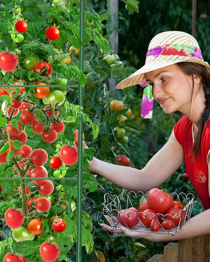 3 Pack Tomato Cages for Garden, 51in*13in Adjustable Tomatoes Plant Stakes Support Cages Trellis, Garden Trellis for Vegetable Flowers Fruits Climbing Plants- 20 Binding Wires Included