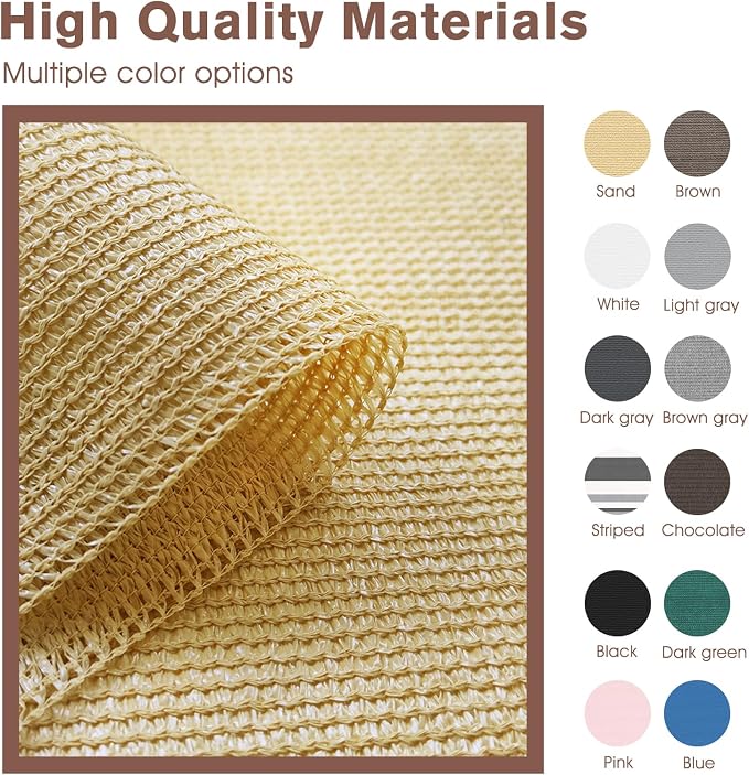 SUNNY GUARD 3'x16' Sand Yellow Balcony Privacy Screen Fence, Apartments Railing - Image 5