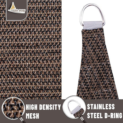 LOVE STORY Custom Size 8'x8'x8' Brown Sun Shade Sail Triangle Sunshade Fabric Awning Canopy for Patio Backyard Carport Pergola (Customized)