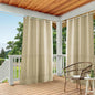 TOWN & COUNTRY BASICS Cabana Solid Heavyweight Indoor Outdoor Curtains, Light Filtering Opacity with Grommet Top, Water Repellent, 2-Pack Set, 54"x108", Natural