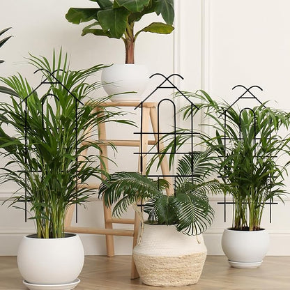 23in Plant Trellis for Potted Plants, Expandable Metal Garden Trellis for Climbing Plants with Ties, Plant Supports for Indoor Plants Hoya Pothos Ivy, 4P