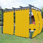 Easy-Going Outdoor Patio Curtains Detachable Tab Top Windproof Weatherproof Curtain for Cabana, Porch, Pergola and Gazebo, Tab Bottom Drape, 2 Panels, 54W x 84L inch, Yellow