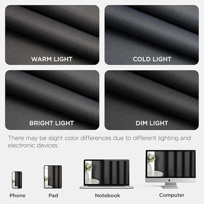 Joydeco Blackout Door Curtain for Doorway Privacy 96 Inches Long, Grommet Closet Curtain for Open Closet, Room Divider for Bedroom Living Room (Grey, 52Wx96L, 1 Panel)