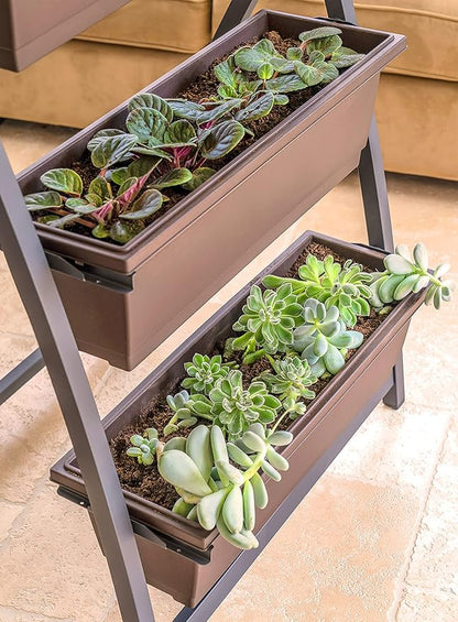 6-Ft Raised Garden Bed - Vertical Garden Freestanding Elevated Planter with 4 Container Boxes - Good for Patio or Balcony Indoor and Outdoor - Perfect to Grow Vegetables Herbs Flowers