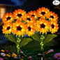 Solar Sunflower Lights 2 Pack with 12 Outdoor Decorative Lights, Birthday Gift for Mom and Friends, IP65 Waterproof Sunflower Garden Stake Lights for Yard Patio Lawn Pathway (Warm White)