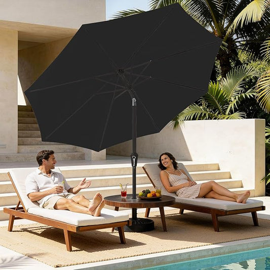 Patio Umbrella Outdoor Table Umbrellas with Push Button Tilt, 9ft