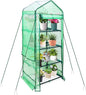 4 Tier Mini Greenhouse for Outdoor Indoor, Double-Layer Roof, Heavy Duty Small Greenhouses with PE Cover, Portable Green Houses for Outside Winter Plant Protection, 64'' H x 27'' L x 20'' W