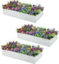3 Pack 6x3x1FT Galvanized Raised Garden Bed Kit, Outdoor Metal Planter Box for Vegetables, Bottomless Rectangular Gardening Bed with Support Rods, Tool-Free Assembly, Silver