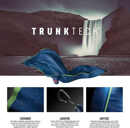 GRAND TRUNK TrunkTech Double Hammock | Ultra-Strong & Lightweight | 11 ft Hammock with Ripstop Nylon | 500 lb Capacity | Fast-Drying & Weather-Resistant | Lava