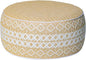 Outdoor Inflatable Ottoman with Air Pump, Embroidery Patio Footrest Stool D21”x H9”, Round Pouf Ottoman with Portable Handle Suitable for Garden, Camping, Bedroom, Living Room