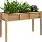 YITAHOME 48x18x30in Raised Garden Bed, Weather Resistant Poly Lumber Planter Box with Legs, Elevated Garden Bed for Yard, Garden, Balcony - Brown