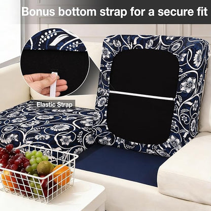Cushion Covers, 12-Piece Stretch Set in Baroque for Patio Furniture