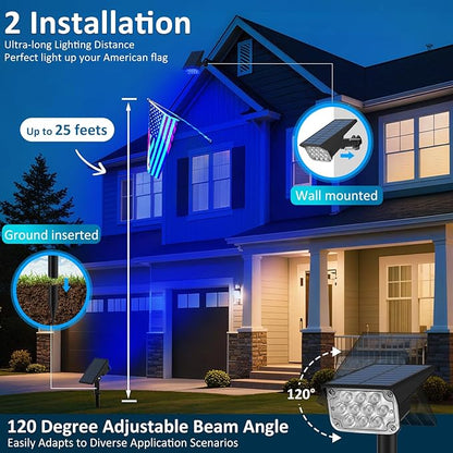 Halloween Solar Color Changing Lights Outdoor 7 Lighting Modes Waterproof IP65 Multicolor Landscape Spotlights Christmas RGB Uplights for Garden Yard House Tree Driveway Lawn Patio Pathway 6 Pack