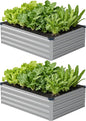 4x3x1 ft(2 Pack) Galvanized Raised Garden Bed,Outdoor Planter Box Metal Patio Kit Planting Bed for Vegetables Flowers and Succulents,Silver