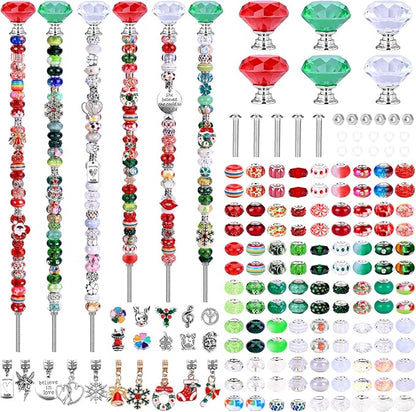 Decorative Garden Stakes DIY Fairy Wand Kit with Beads, Red Green White