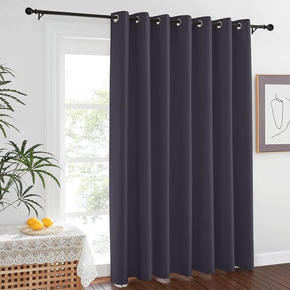 NICETOWN Blackout Curtains for Living Room Bedroom - Sliding Patio Door Insulated Blackout Drapes, Extra Wide Curtain for Villa/Hall/Parlor (100 inches W x 84 inches L, Greyish Purple)