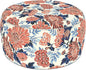 LVTXIII Indoor/Outdoor Extra Large Inflatable Ottoman Pouf D31 x H14 Inch, Round Footstool with Handle, Weather-Resistant Portable Furniture for Patio, Camping, Beach, Vibrant Blossom