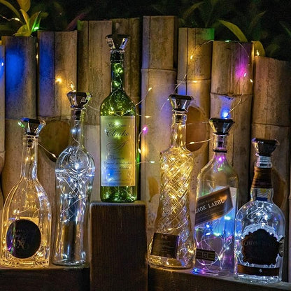 Solar Wine Bottle Lights 12 Pack, 3 Colors Diamond Shape