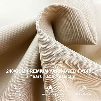 PURPLE LEAF 12 Feet Double Top Deluxe Square Patio Umbrella Offset Hanging Umbrella Cantilever Outdoor Market Umbrella Garden, Beige