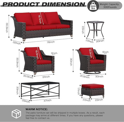 Joyside Wicker Patio Chairs Set of 2, Outdoor Rattan Furniture with Wide Armrest and Thick Cushions, Upgraded Large Size for Backyard, Garden, Poolside