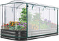 KING BIRD Raised Garden Bed with Cover Galvanized Oval Planter Garden Box 94.5x47.2x11.8 in, Clear, Outdoor for Gardening, Vegetables, Flowers