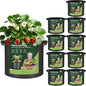 T4U 5 Gallon Grow Bags, Upgrade Grow Bags with Handles, Heavy Duty Thickened Nonwoven Fabric Pots, 5 Gallon Pots for Plants, Strawberry, Cherry Tomatoes (10 Pack)