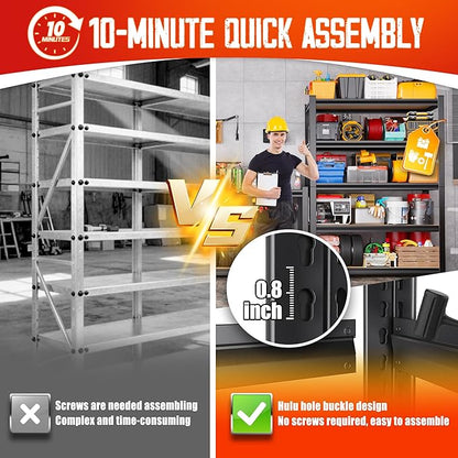 Set of 3 Garage Shelving,3 Tier Garage Storage Shelves,Adjustable Heavy Duty Metal Shelving Units and Storage Large Rack,Utility Steel Shelf For Shop Warehouse Industrial Pantry Basement 33"x35"x16"
