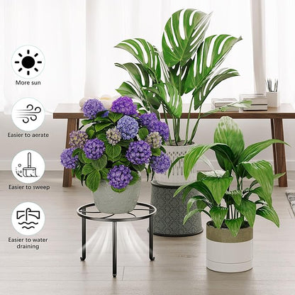 5 Pack Metal Plant Stands Anti-Rust Iron Heavy Duty Potted Holder for Flower Pot Indoor Outdoor Decoration Small Plant Holders for Home Garden
