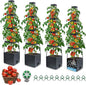 MQFORU 4Pack Raised Garden Bed Planter Boxes with Trellis, 57" Self-Watering Tomato Planter Boxes with Trellis for Climbing Vegetable and Plants, Tomato Cage for Indoor Outdoor Use