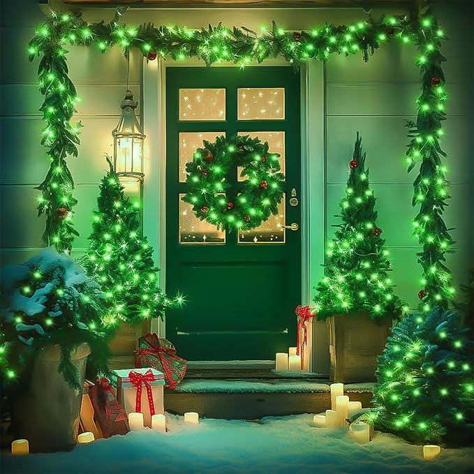 String Lights 163 ft Green 500 LED with Remote and 8 Modes