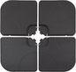 VECELO 4-Piece Heavy-Duty Cantilever Offset Patio Umbrella Base/Stand Outdoor, Square Plate Set with Lock Pins, Easy-Fill Spouts for Water/Sand, for Garden, Backyard and Poolside, Black