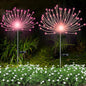 YOTOZU 2 PCS Solar Firework Light, Outdoor Solar Garden Decorative Lights 120 LED Powered 40 Copper Wires String DIY Landscape Light for Walkway Pathway Backyard Decoration Parties Perfect Gifts(Pink)