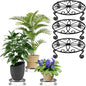 Metal Plant Stand Indoor/Outdoor, Low Corner Plant Stand, Decoration Small Plant Holders for Home, Anti-Rust Iron Heavy Duty Plant Holders, Flower Pot Rack Display Shelf, Black (3 Pack)