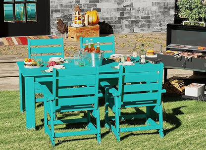 GREENVINES Outdoor Dining Chair | HDPE | Patio Chairs | All-Weather | Aqua