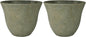 Classic Home and Garden Honeysuckle Resin Flower Pot Planter, Fossil Stone, 15" (Pack of 2)