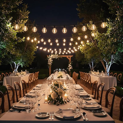 RTTY Classic Series 100FT All-Purpose Outdoor String Lights with 37 G40 Bulbs - Versatile for Patio & Deck Lighting, Backyard Gatherings, Poolside Evenings, and Intimate Wedding Decor