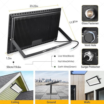 600W 2pack LED Stadium Flood Lights ,(3050W Equivalent)67500LM Super Bright LED Arena Outdoor Lights,100-277V IP66 Waterproof 5000K Daylight White Commercial Lighting for Sports Fields and Counts
