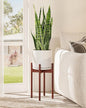 Adjustable Plant Stand Indoor, Bamboo Plant Stand Fits 8 9 10 11 12 Inches, Small Corner Planter Holder for Indoor Plants, Single Floor Plant Stands for Living Room Balcony, Reddish Brown Tall