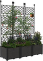 3 PCS Raised Garden Bed with Trellis & Privacy Screen, 50"w x 63"Tall Vertical Garden Planter Box for Climbing Plants - Sturdy Lightweight Outdoor Planter for Vegetables, Flowers on Patio, Balcony
