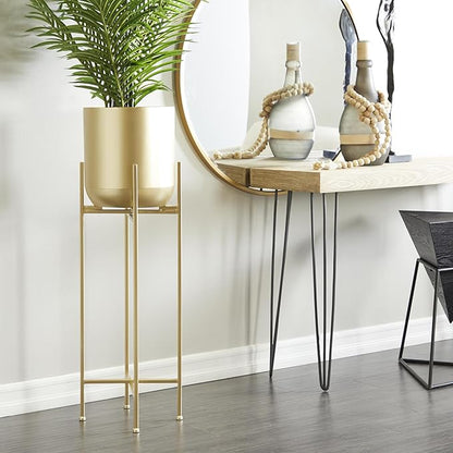 Deco 79 CosmoLiving by Cosmopolitan Modern Metal Round Planter, 13" x 13" x 41", Gold (081569)