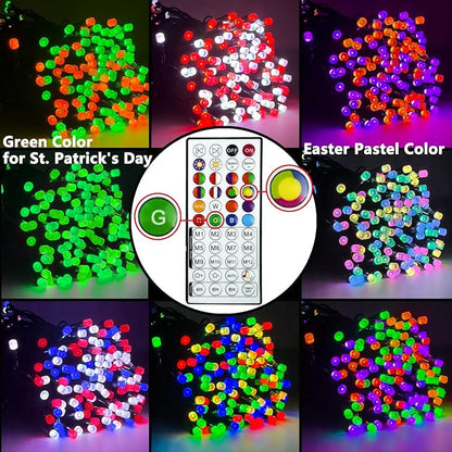 YIQU Smart Color Changing Christmas Lights, 66 FT 200 LED RGB String Lights with Remote App Control and Timer, Music Sync Multiple Modes Twinkle Mini Light Waterproof Indoor Outdoor