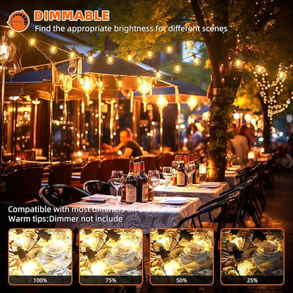 String Lights, 150 FT Outdoor LED Patio Lights with 72 Shatterproof Bulbs