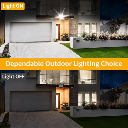 120W LED Flood Light Outdoor with 6ft Plug, 14400LM Brighter Exterior Security Lights, 5000K Daylight LED Work Light, IP66 Waterproof for Yard, Garage, Stadium, Lawn, 2 Pack