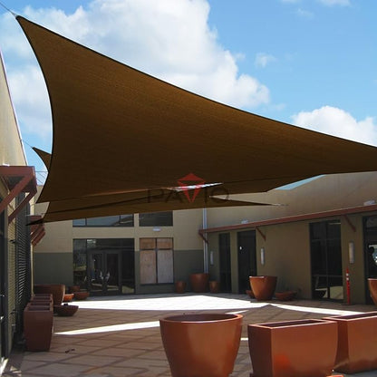 Patio Paradise 6' x 6' x 5'10" Sun Shade Sail Triangle Canopy, Permeable Shade Cloth Fabric Sunlight Block Patio Cover HDPE Deck Awning for Outdoor Backyard Pergolas Roof Shading, Brown