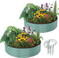 Galvanized Metal Planter Raised Garden Bed Kit for Gardening Outdoor Garden Box Raised Flower Bed 2PC Green 2X2X1FT