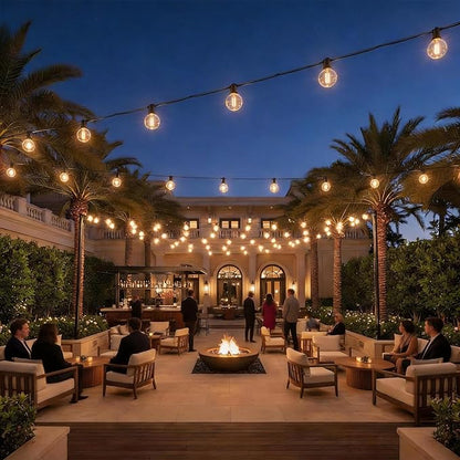 RTTY Classic Series 150FT Outdoor String Lights Pro Set with 58 G40 Bulbs - The Starter System for House Outline Lighting, Full Pergola or Pool Coverage, and Restaurant to Hotel Terrace Ambiance