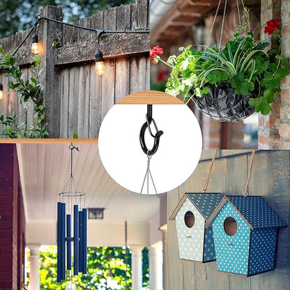 24 PCS Q-Hanger Hooks, Screw Hooks for Outdoor String Lights, Safety Buckle Design Cup Eye Hook for Hanging Christmas Lights, Plants, Wind Chimes, Mounted on Wall Ceiling, Include 1 Wing Nut Driver
