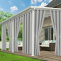 Outdoor Curtains for Patio Waterproof - 6 Panels Privacy Weatherproof Outside Curtains with Grommets for Pergola, Gazebo, Porch, Cabana, Balcony, 54 x 84 Inch, Silver