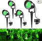 T-SUN Green Spotlight Outdoor, Waterproof LED Landscape Lighting with US Plug, Easy Install 270° Adjustable Outdoor Spot Lights for Garden Tree Yard Decor